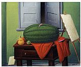 Fernando Botero Still Life With Watermelon painting